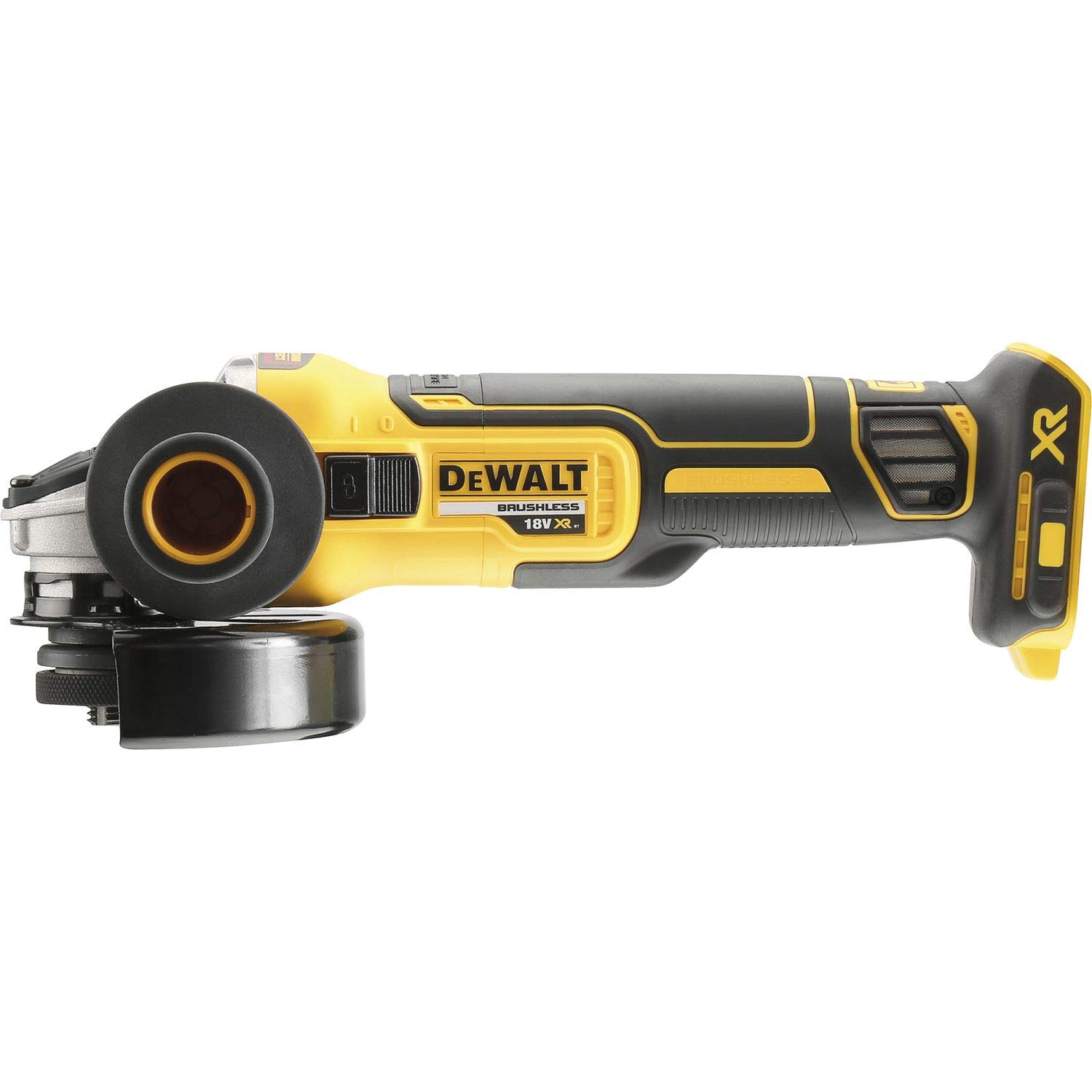 DEWALT - Meuleuse XR 18 V - 125 mm brushless - 9000 trs/min - arrêt du disque en moins de 2 secondes - DCG405NT-XJ