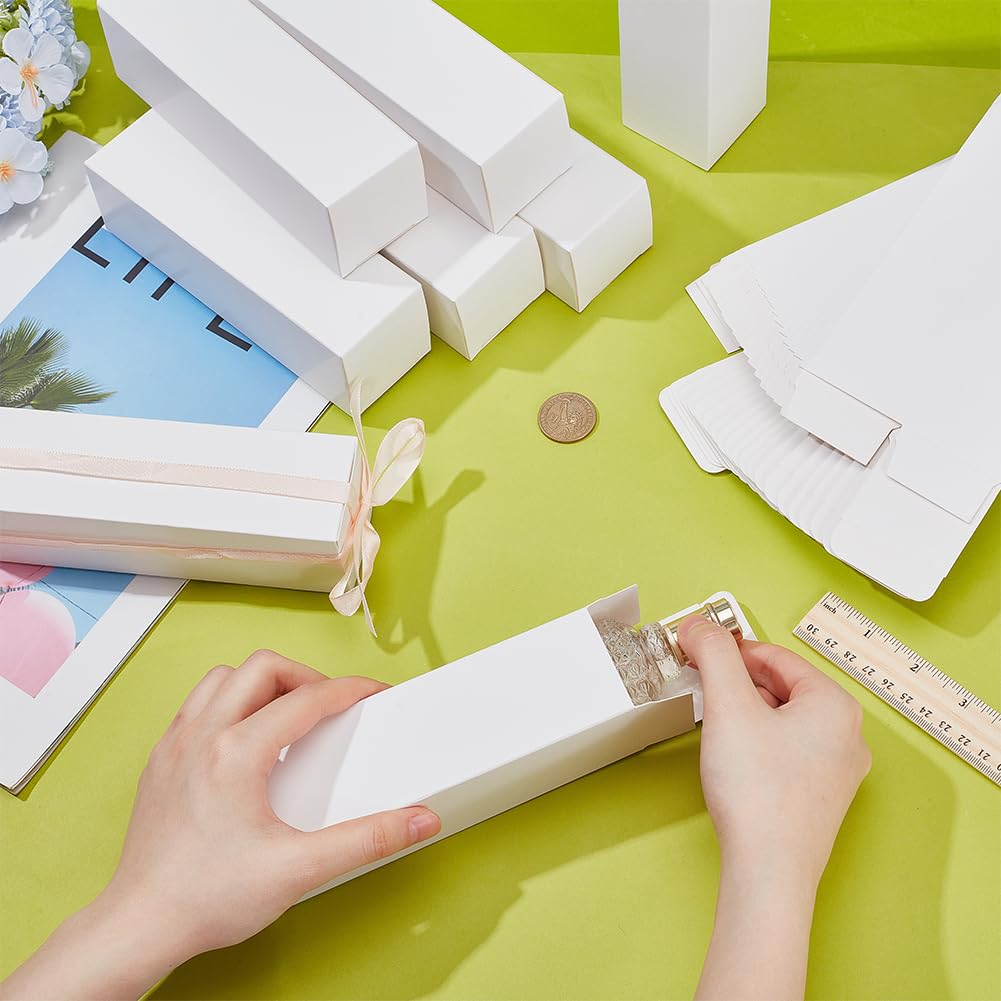 30 Scatoline Regalo Kraft 4.9x4.9x16.9cm - Bianche, Con Coperchio, Per Bomboniere E Craft - Foto 8