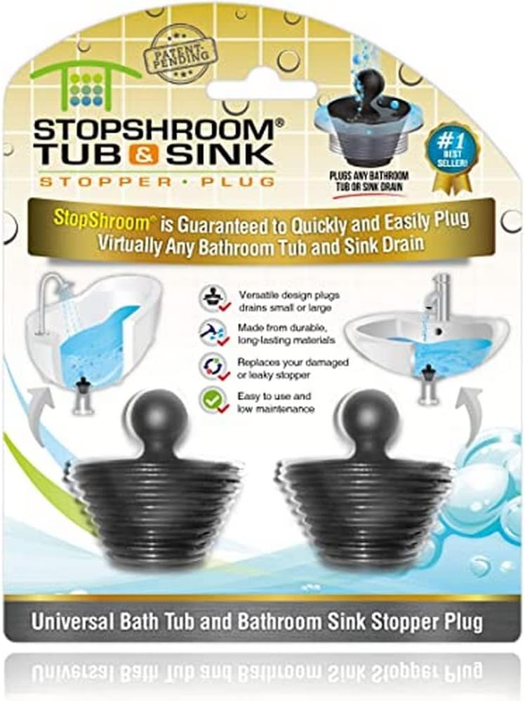 StopShroom 2'' Matte Black Rubber Drain Protector