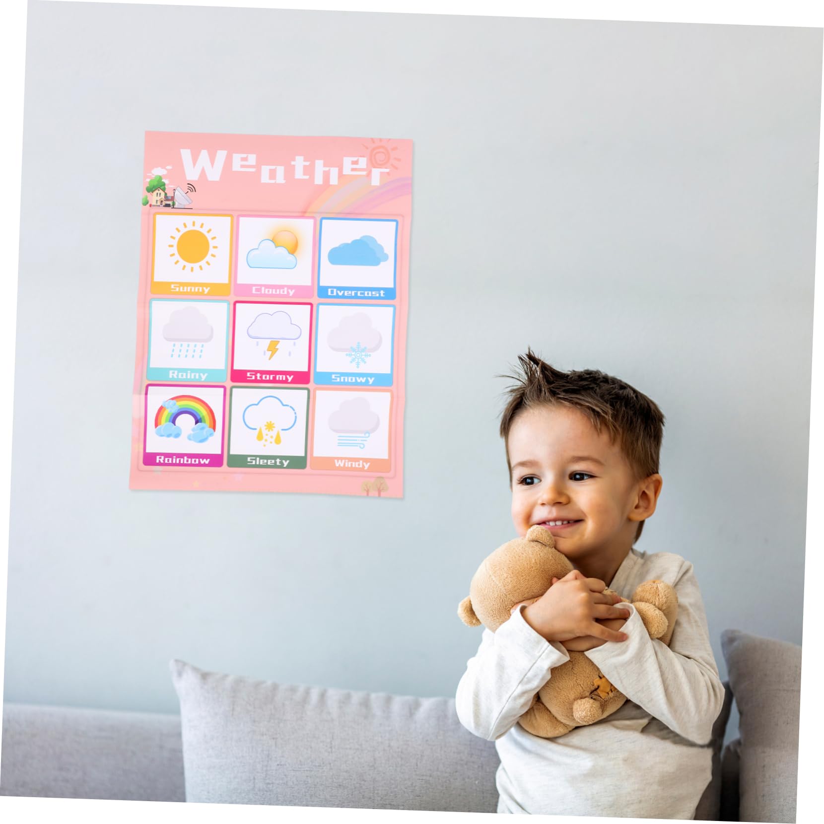 Artibetter Affiche Éducative pour Garçon et Filles Tableau des Connaissances Précoces, Légère et Petite, en Pp Colle au Dos, pour Apprentissage et Couleur Aléatoire Style Aléatoire