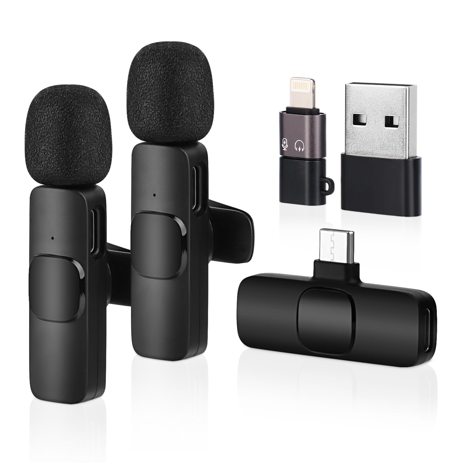 2 Micros Cravate Sans Fil Plug & Play - Mini Micro Pour IPhone, Android Et PC - Idéal Vlog, YouTube, TikTok