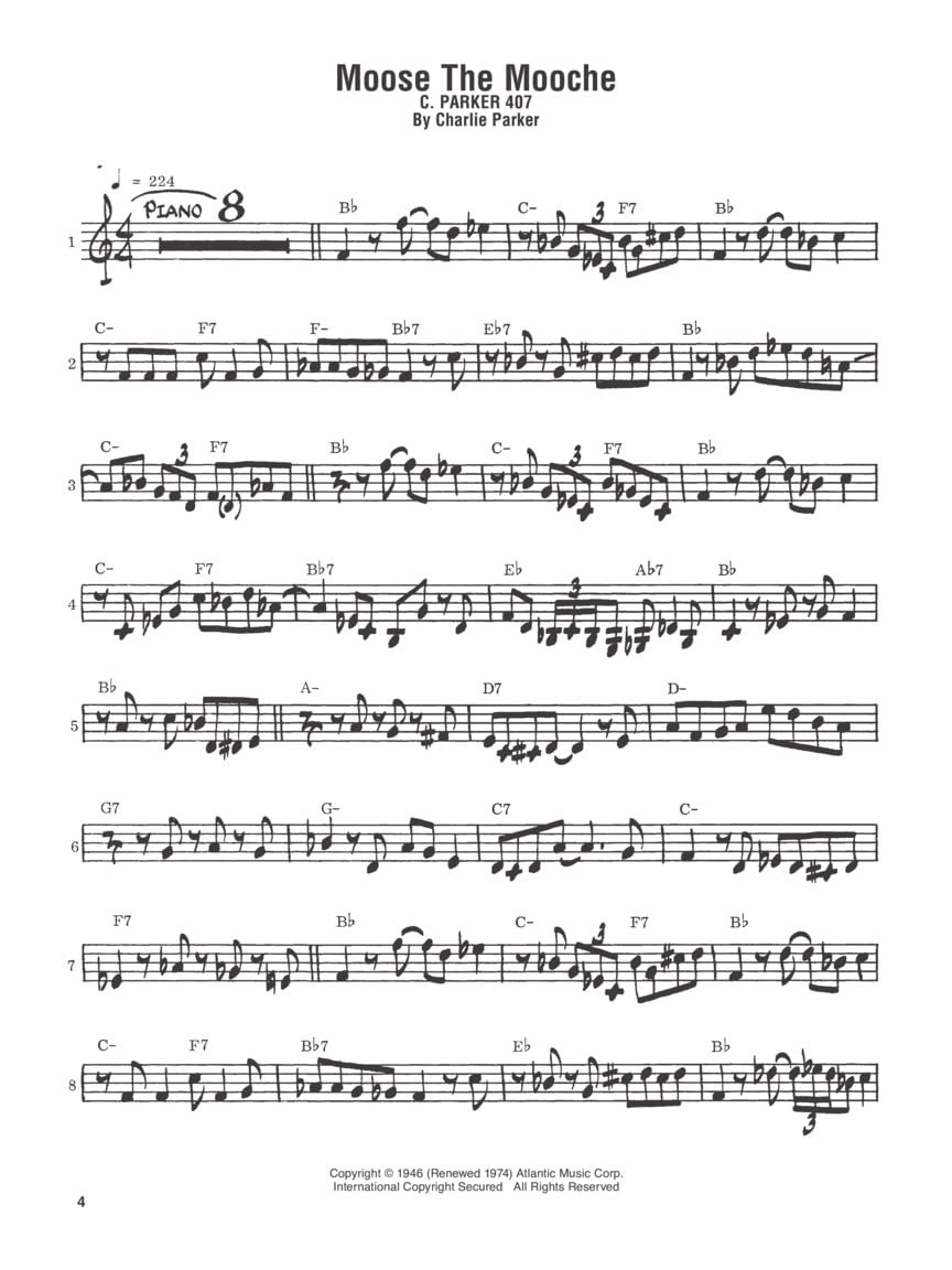 Charlie Parker Omnibook: C Instruments Edition, Transcribed Solos with Downloadable Audio