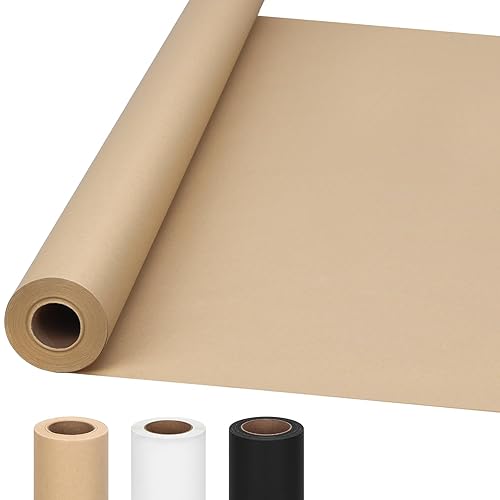 Moretoes 36" x 1,200"(100') Brown Kraft Paper Roll for Bulletin