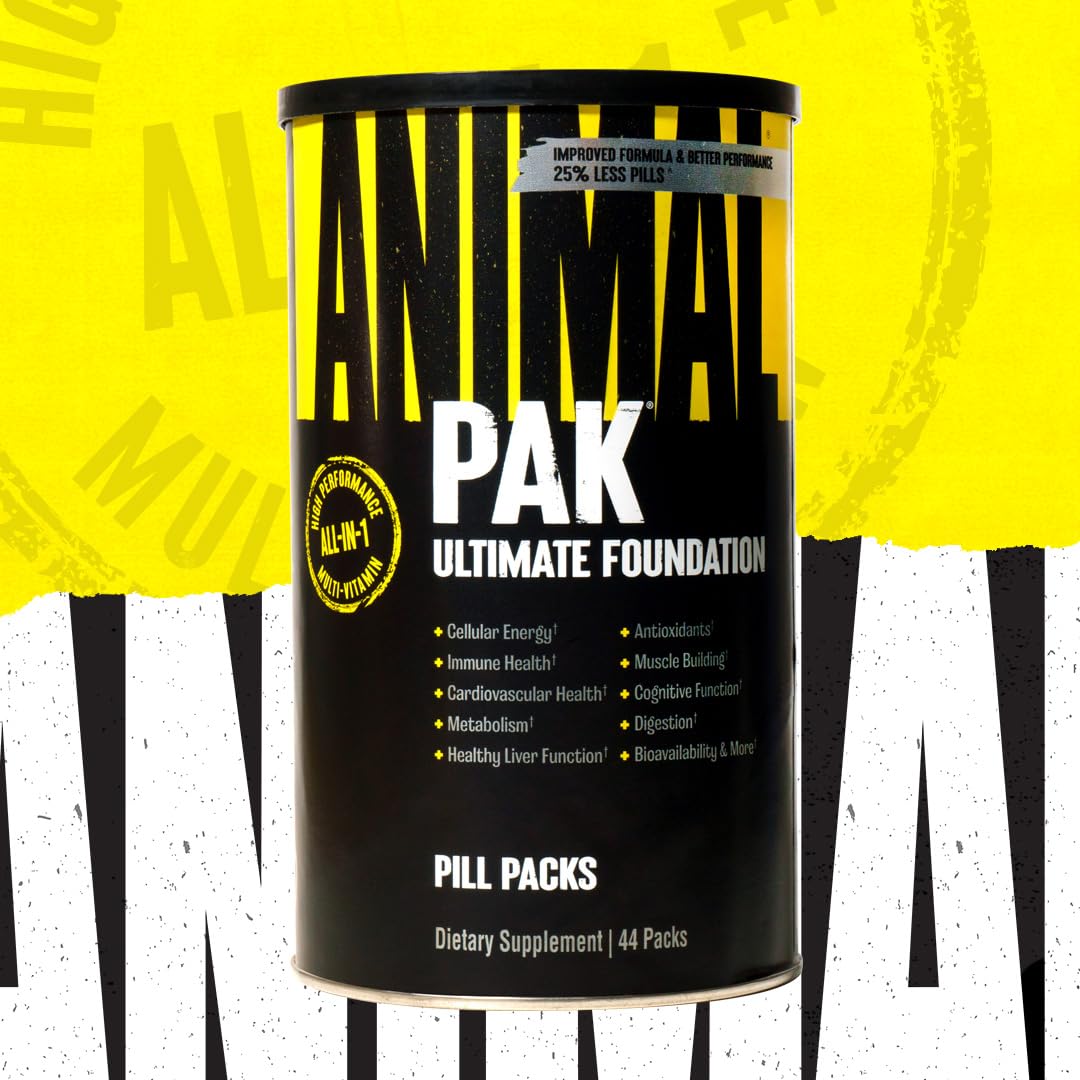 ANIMAL Pak Ultimate Foundation - Complejo Multivitamínico 12 en 1 con Vitaminas, Minerales y Aminoácidos - con Vitamina D3 K2 y Magnesio - 44 Paquetes