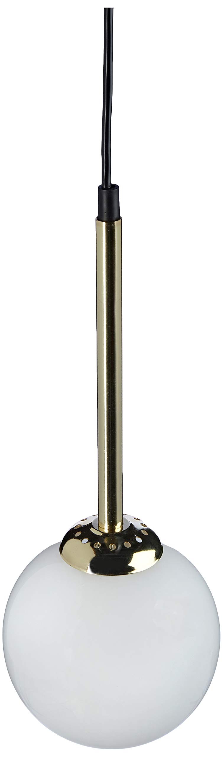 Homemania Hängelampe, Metall, Glas, Schwarz, Gold, Weiß