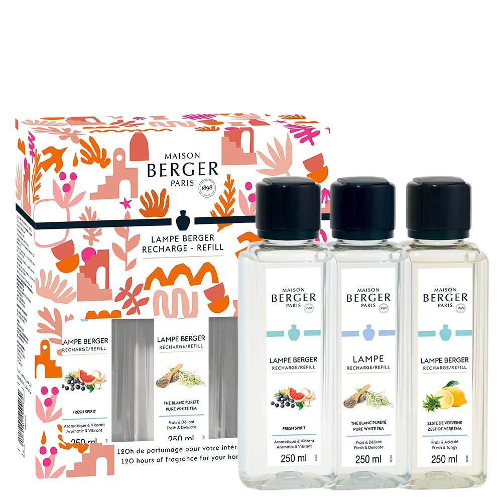 Lampe Berger – TrioPack Colección ESTIVAL – 3 botellas de 250 ml – (recarga para lamas)
