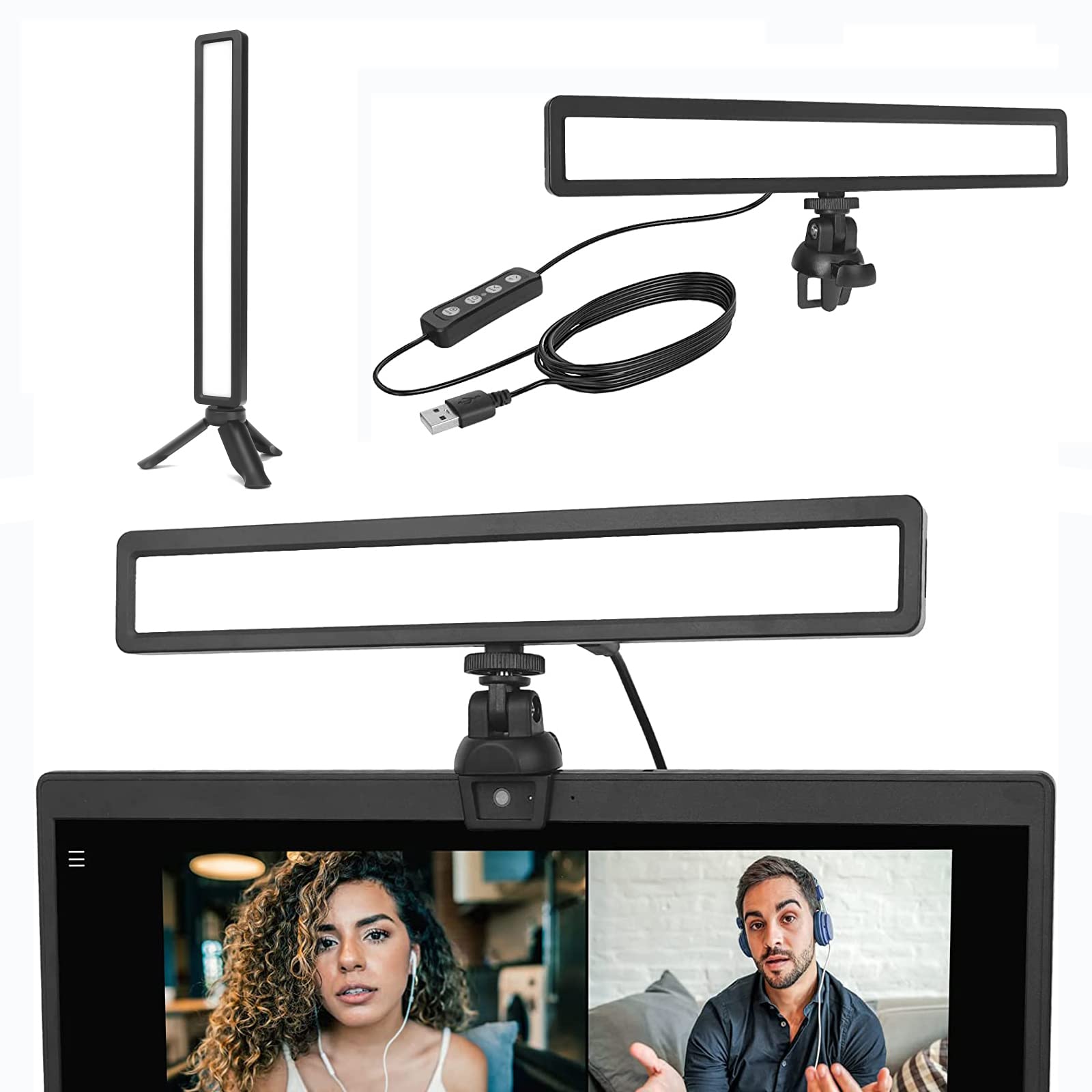 Sponsored Ad – 2 in 1 Desk Light Bar with Stand, LED Ring Light for Laptop Monitor, Video Conference Lighting, Zoom Meeting Light for Video Calls Selfie Makeup PC Webcam Live streaming,YouTube,TikTok.
