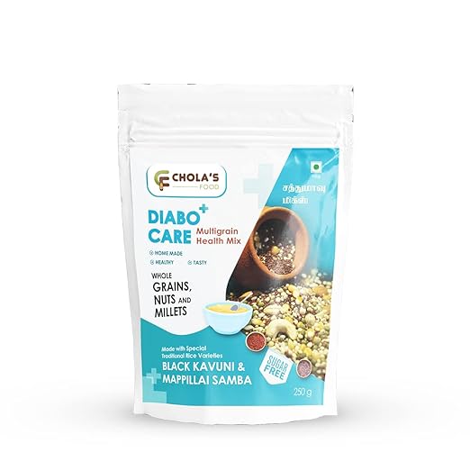 Diabocare Health Drink Mix Powder with 24 Natural Ingredients (100% Natural) - Whole Grains, Nuts & Millets | No Sugar | Homemade | Tasty | Healthy | 250 G