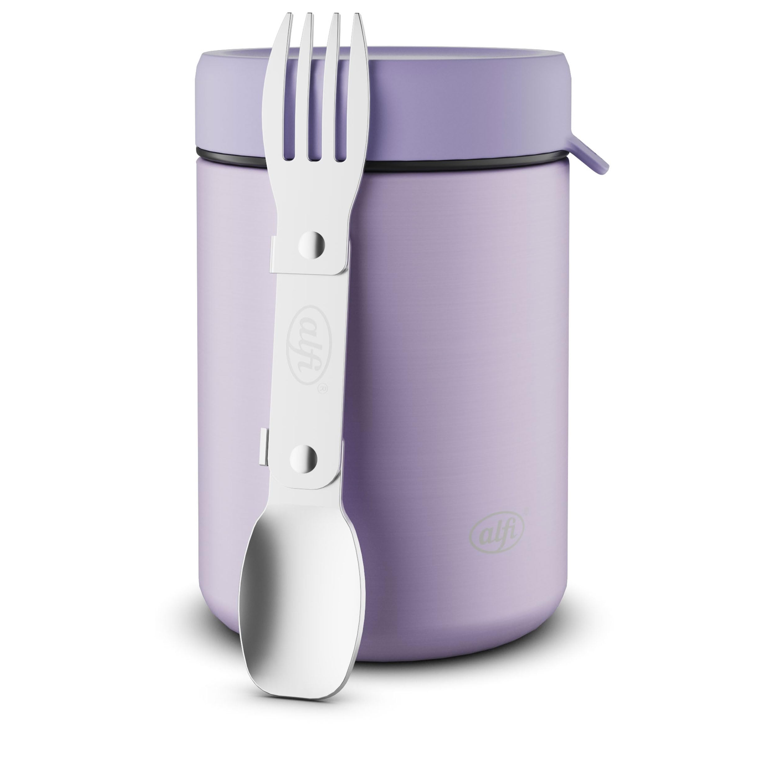 alfi ISO FOOD MUG 350 ml, fioletowy pastelowy, pojemnik termiczny ze stali nierdzewnej, pojemnik termiczny na zupy, sałatki, musli na wynos, utrzymuje ciepło przez 5 godzin, zimno przez 10 godzin,