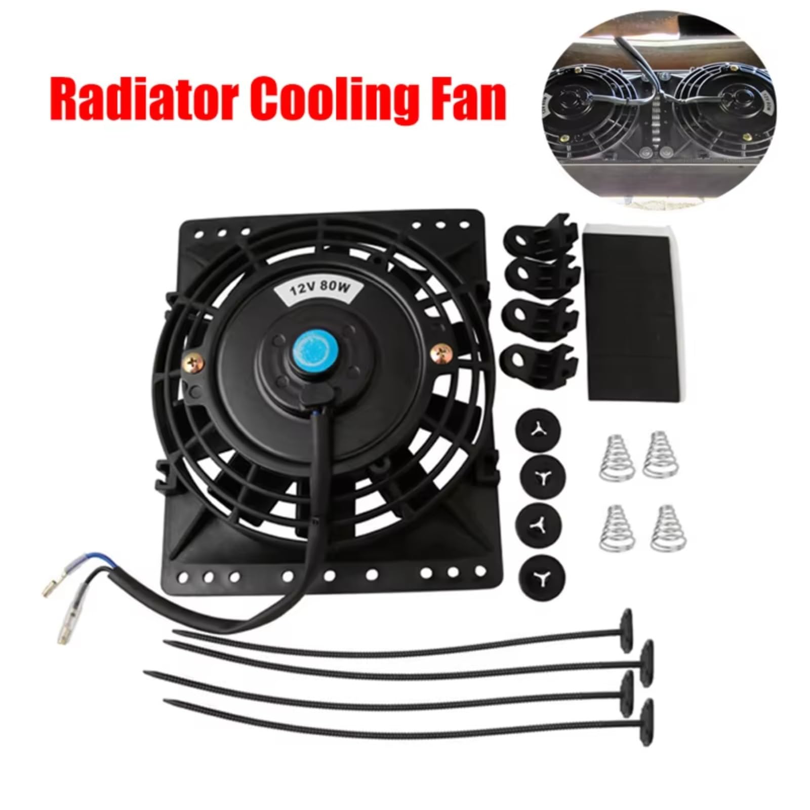Ventola raffreddamento auto Ventola Raffreddamento Radiatore Da 6 Pollici 12V 80W Sottile Con Meccanismo Pull-push Elettronica Compatibile con Buick