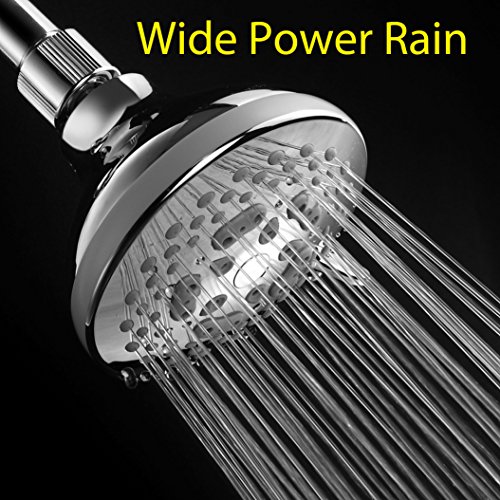 Hotel Spa - Shower Head High Pressure With High Flow Showerhead - 4.25 Inch Rain Shower Head - Chrome Shower Heads, 7-Setting, French Designer Collection, Showerspa (Chrome) #TOP7