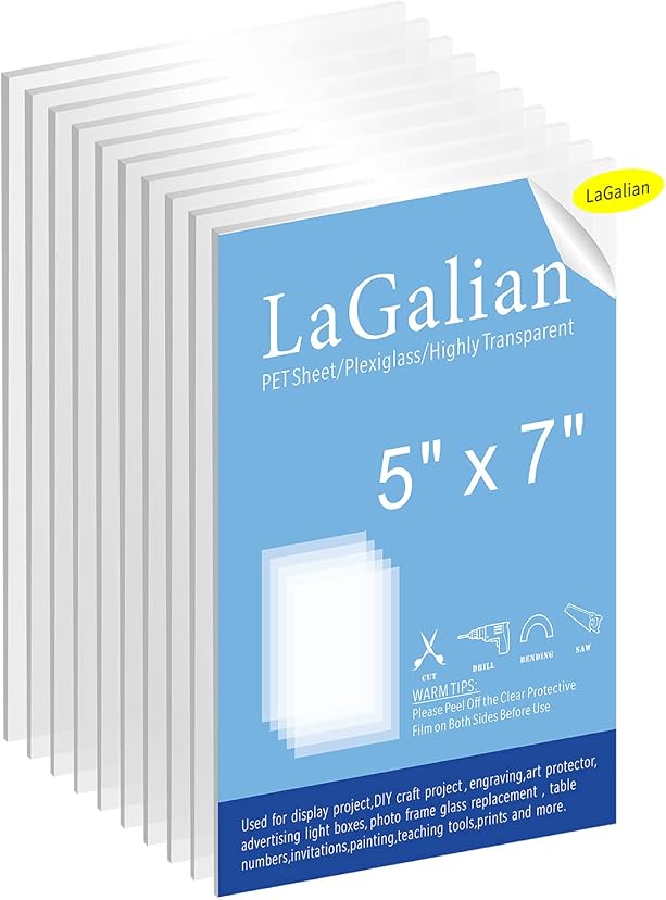 10 Pack 5x7 Inch Clear Acrylic Sheets 0 04 1mm | Desertcart OMAN