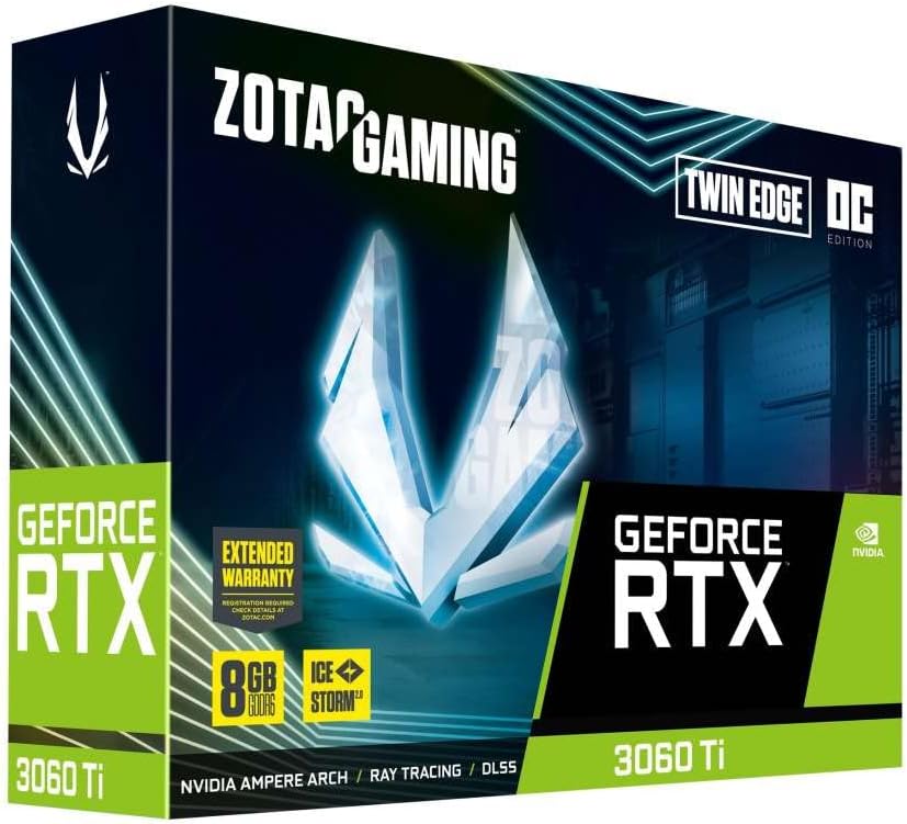 Zotac Graphics Card Nvidia GeForce RTX 3060 Ti Twin Edge OC LHR 8 GB Gaming GEFORCE Grey