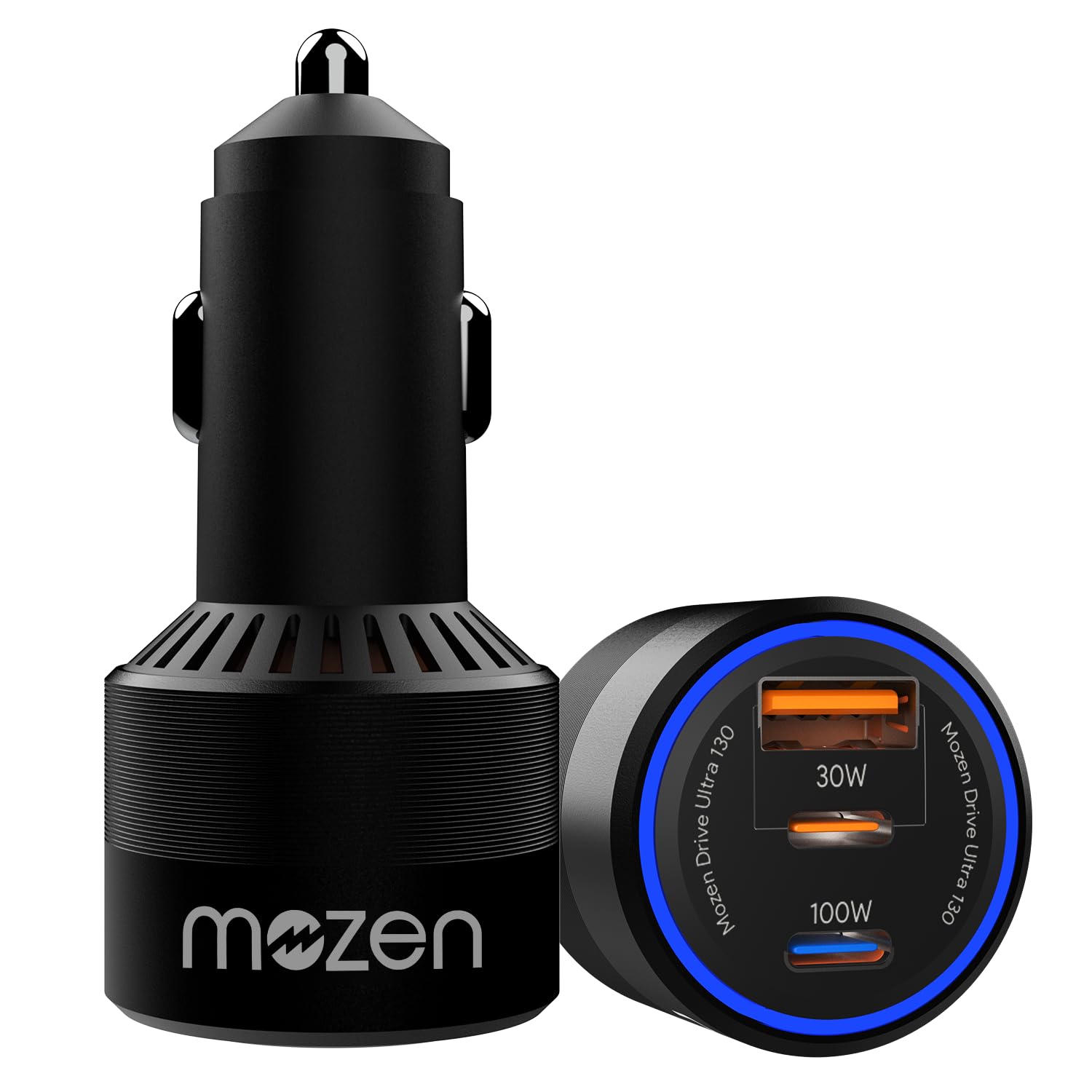 MOZEN by AMKETTE Drive Ultra 130W Car Charger Type C 100W + USB-A + C 30W Triple Port Fast Car Charger Socket, Metallic Build with Voltsafe, Smartflux and PowerSplit, for Mobile, Tablets & Laptops-image-43