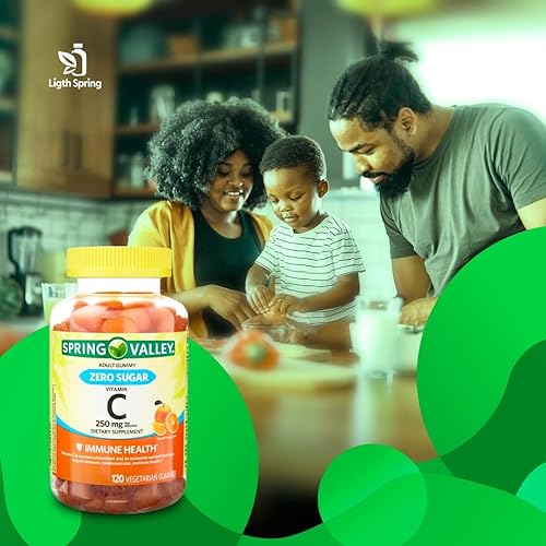 Miniatura 2 de Spring Valley - Suplemento dietético de gomitas de vitamina C sin azúcar, 250 mg, paquete de 120 unidades con vitaminas y minerales exclusivos, de