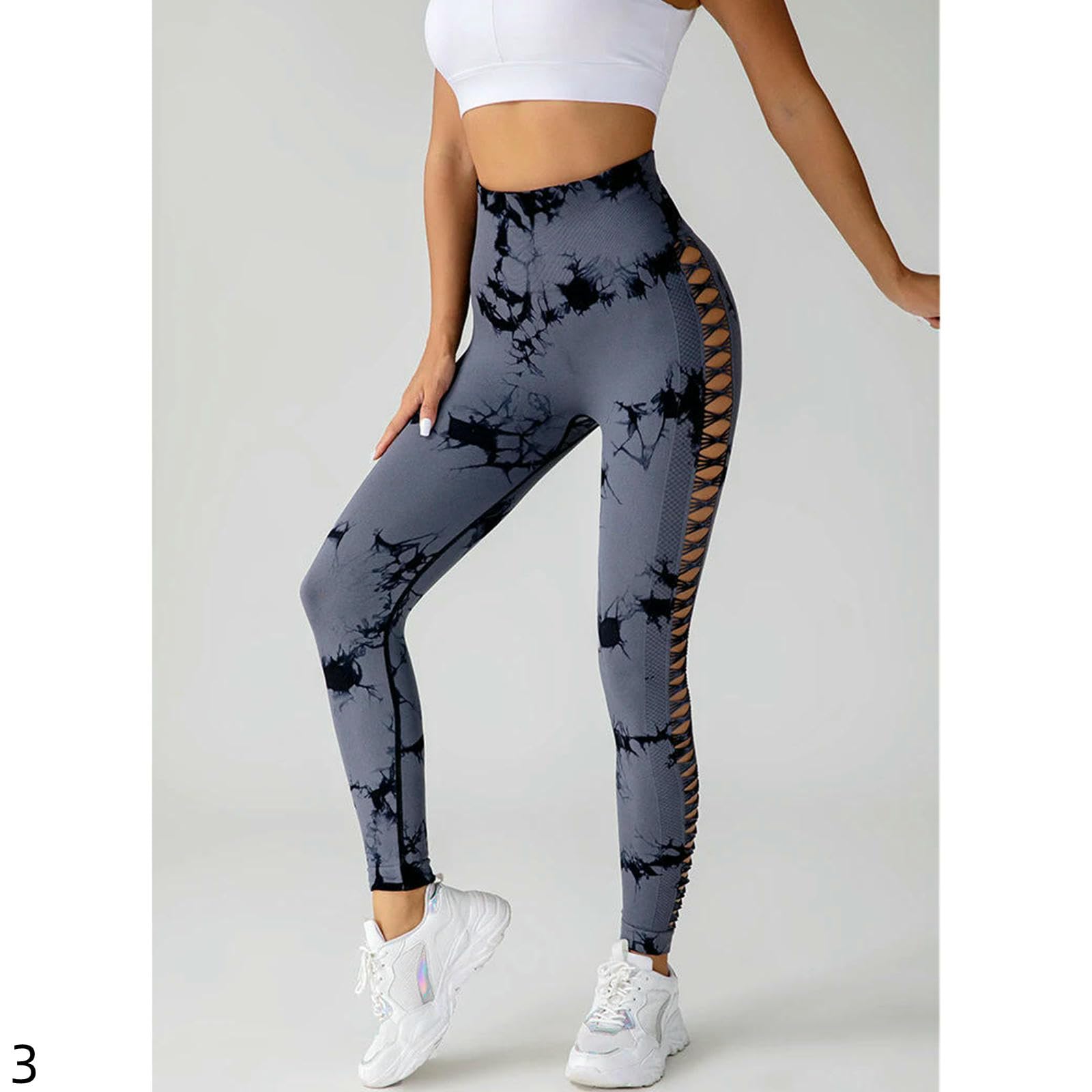 Pantalones de Yoga Mujer Deportivos Ajustados Sin Costura para Mujeres Correr Fitness Cintura Alta Yoga-Negro-m