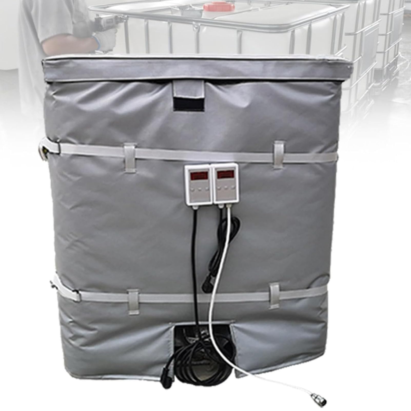 MRVAKDYDI Oil Barrel Heating Blanket, IBC Heating Blanket 2300W/4000W 0-150°C Waterproof Fireproof Multicolor 200L/1000L(Grey,1000L/275Gal)