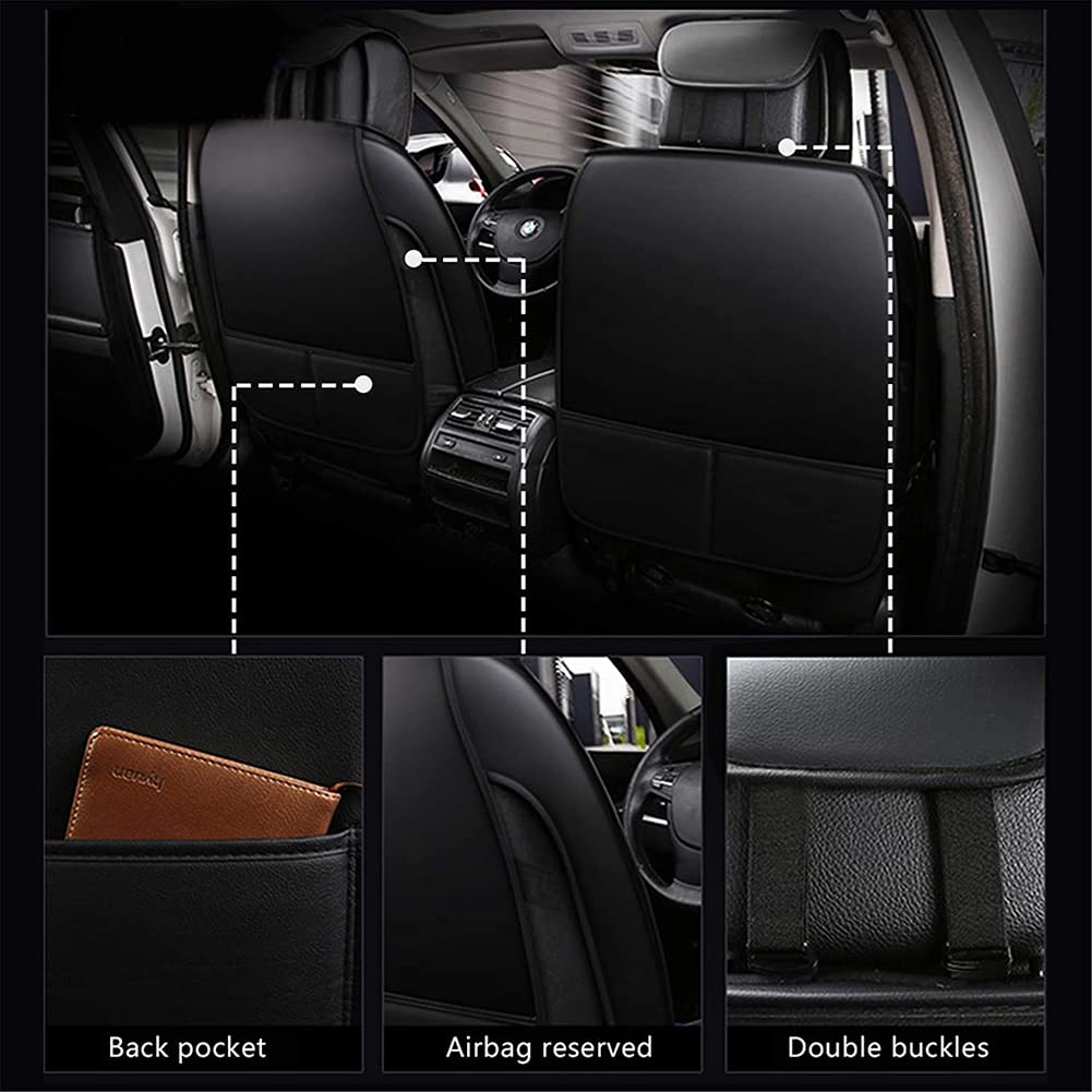 Auto Lederen Stoelhoezen voor Nissan Qashqai J11 Visia/Acenta/N-Vision 2013-2021, Lederen Stoelbekleding Beschermer Voor Achter Kussen Vier Seizoenen Universele Ademende Interieuraccessoires