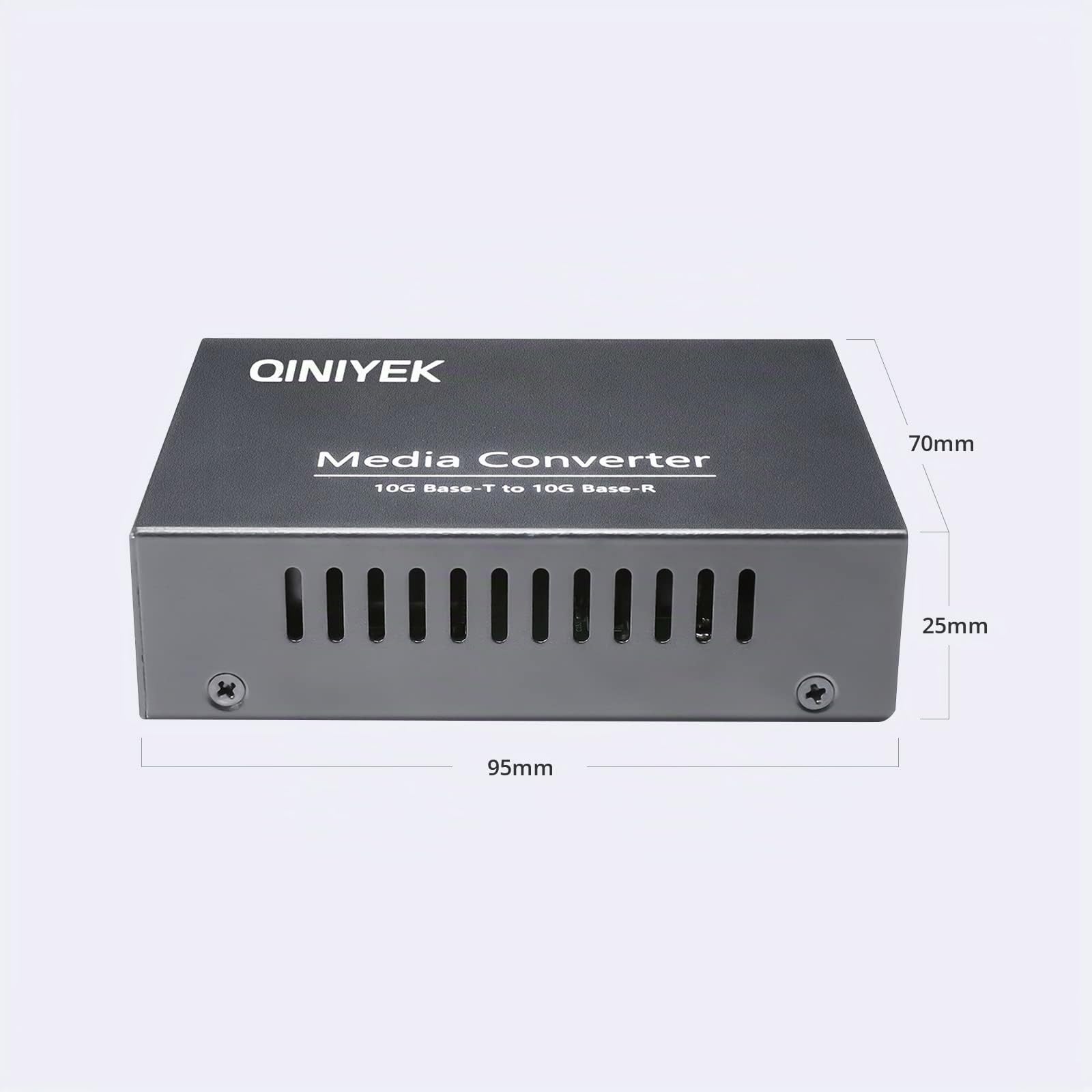 Convertidor de medios Ethernet 10G, 1 ranura 100M/1G/2.5G/5G/10GBase-T RJ45 a 1 ranura 10GBase-X SFP+, soporta módulo SR/LR/10G-T de 10G, convertidor de medios UTP de fibra Ethernet de 10G a