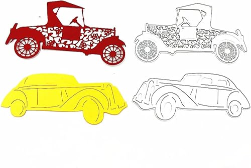 2 piezas de troqueles de metal para automóvil, troqueles de corte de automóvil vintage, plantillas de bricolaje para manualidades, plantillas para