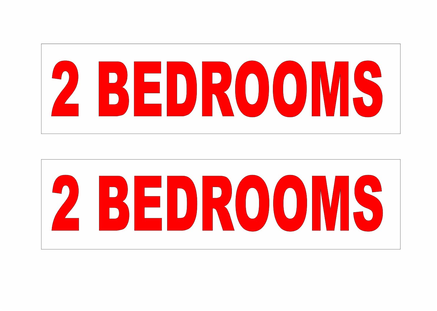 2-6x24 2 Bedrooms Real Estate Rider Sign Red Two