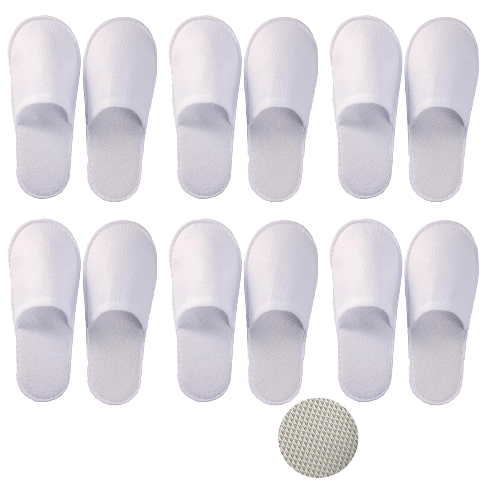 Bavooty Ciabatte Ospiti,Ciabatte da Viaggio,Pantofole Chiuse,Pantofole Ospiti,Monouso,Antiscivolo,Spugna Premium,Misura Universale,6 Paia