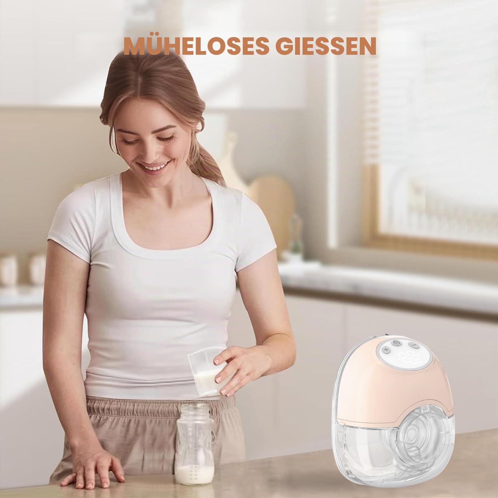 TOPCHANCES Milchpumpe Elektrisch Freihändig,Tragbar Leise Doppelmilchpumpe mit 4 Modi und 12 Saugstufen 17/19/21/24mm komfortabler Flansch,Doppelt Abgedichteter mit Ersatzzubehör im (Rosa,2Pcs)