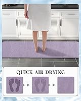 Vista 86 de MontVoo - Tapete de baño con base de goma, antideslizante, de secado rápido, absorbente, fina, para debajo de la puerta, de gamuza sintética