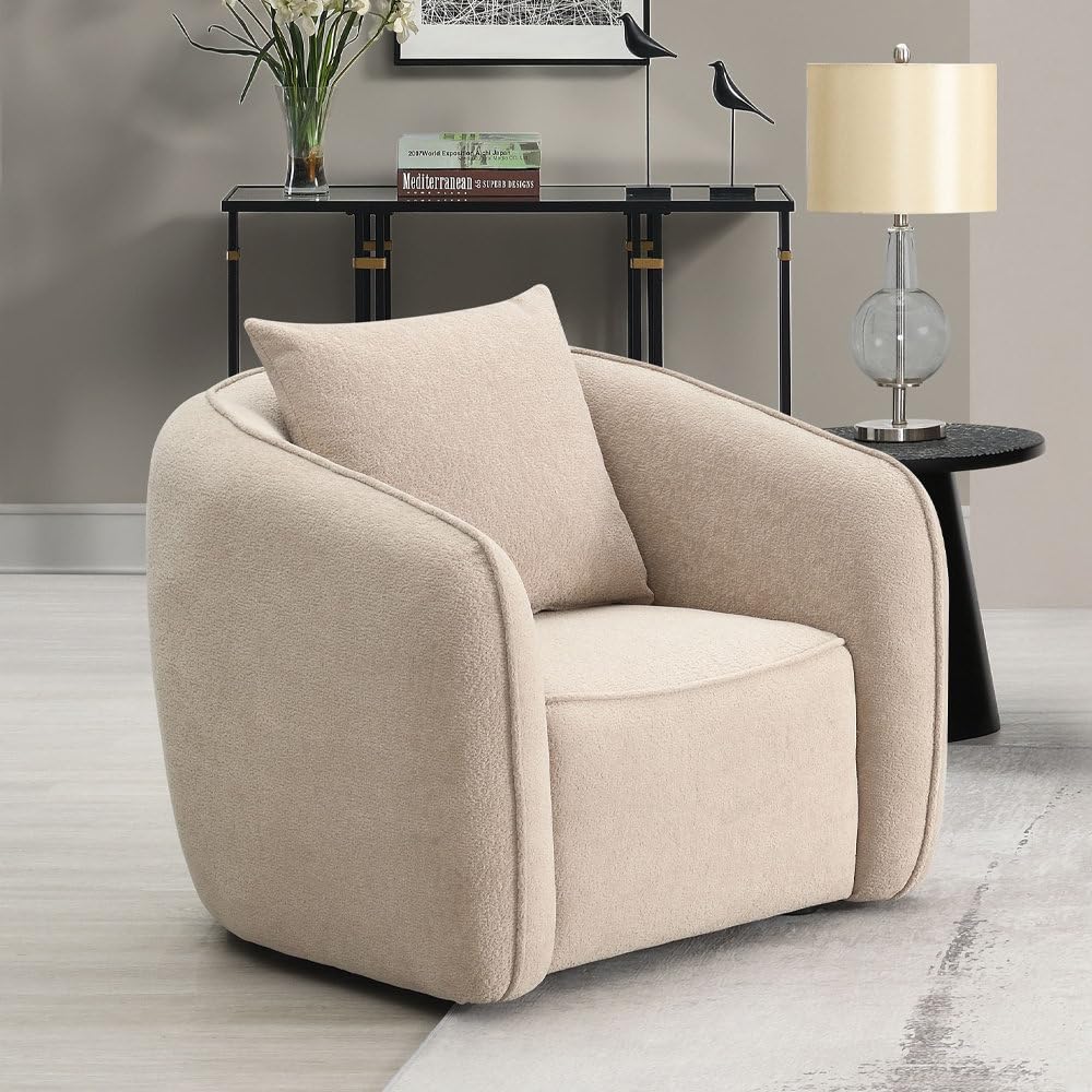 Wase 1-Seater Sofa Chair – Modern Upholstered Loveseat with Sturdy Frame Compact Space-Saving Design, and Versatile Style for Living Rooms, Bedrooms, Lounges, and Office (Biege, Armchair)-image-17