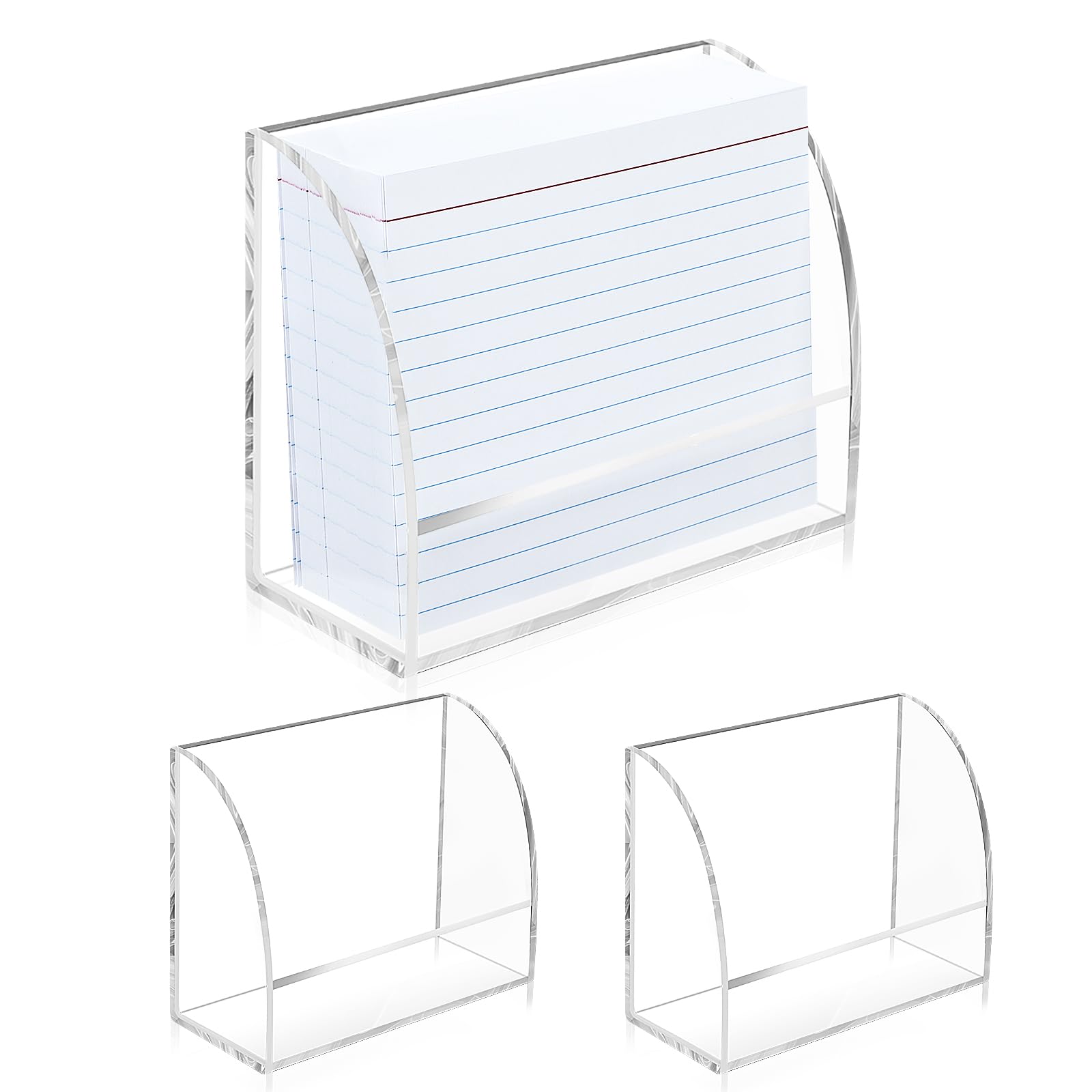 2 PCS 4 X 6 Index Card Holder Clear Acrylic Card Holder for Desk File Note Postcard Stand Index Cards Rack Acrylic Business Stand Postcard Display for Office Business Classroom(No Card)