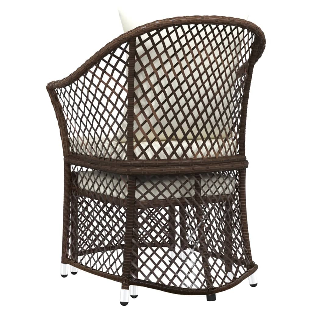 Set da Giardino 2 Pz in Polyrattan Marrone con Cuscini | Poltrona da esterno con poggiapiedi e cuscini per relax in terrazzo o patio. Struttura robusta in acciaio e PE rattan.