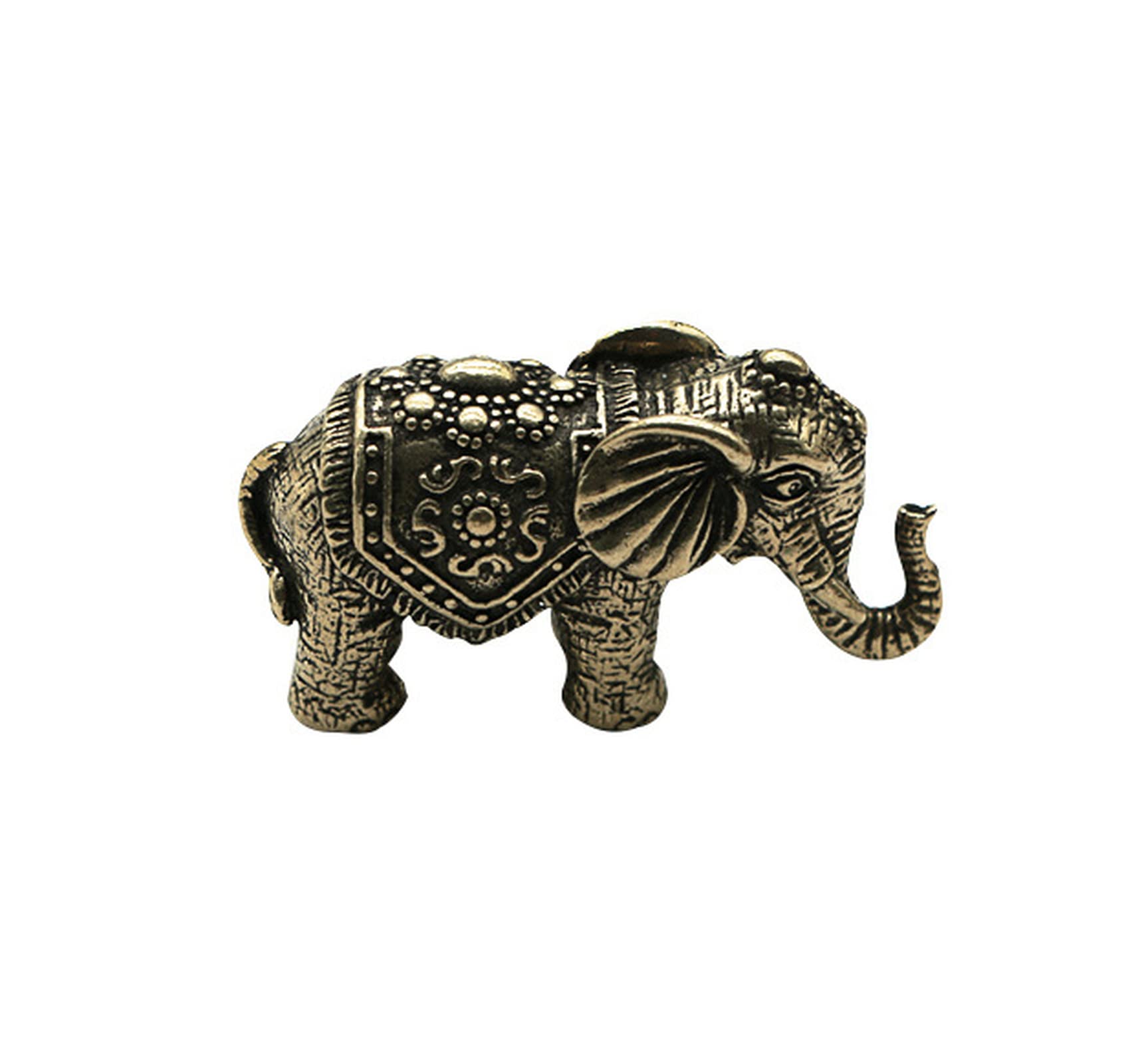NGDFGR Brass Solid Elephant Tabletop Miniatures Figurine, Thai Blessed Elephant Statue, Office Study Decorative Ornament, Bronze Animal Model Sculpture Craft Collection