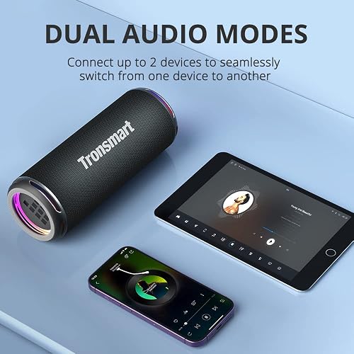 Tronsmart T7 Lite Haut-parleur d'extérieur portable 24 W, son stéréo 24 W avec basses profondes, Bluetooth 5.3, étanchéité IPX7, 24 heures de lecture, égaliseur personnalisé via application, ultra - 5