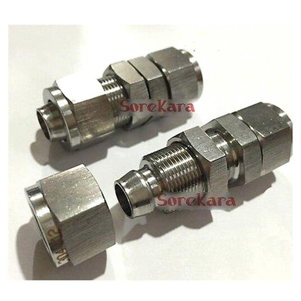 304 Stainless Steel Bulkhead Qucik fit Hose Pipe Fitting Connector Adapter for 10mm/8mm OD/ID Hose Operating Pressure 2.5 Mpa