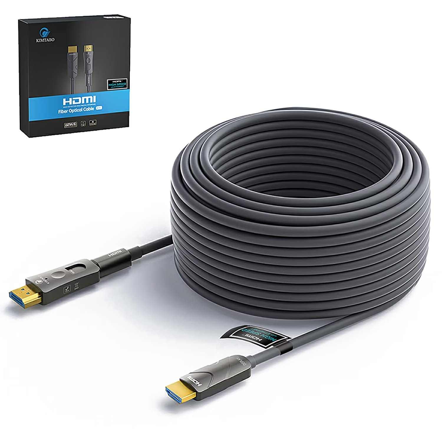 Fiber Optic HDMI Cable - 75ft, 4K@60Hz, HDMI to HDMI & Micro HDMI, HDR10, ARC, 3D, Slim for Laptop, Camera, PS4, Projector, TV