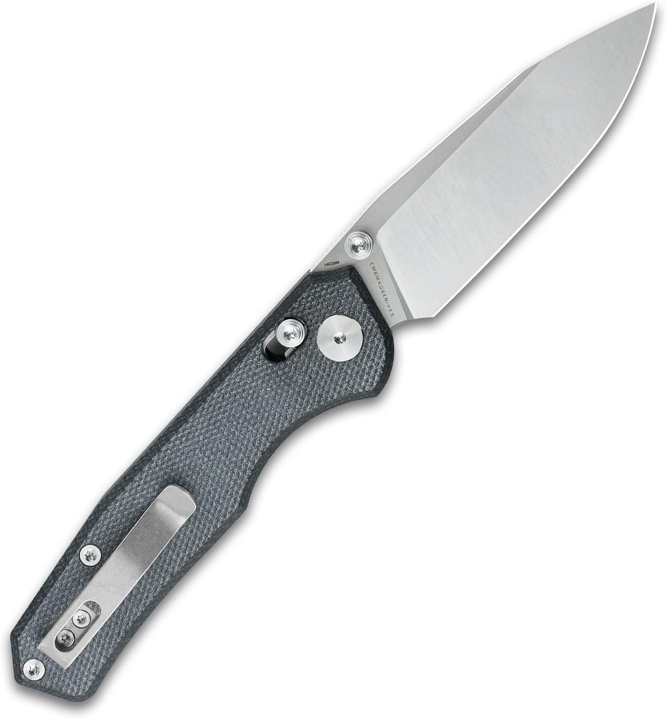 CMB Explorer EDC Folding Knife 14C28N Steel Blade Micarta Handle Crossbar Lock Pocket Clip Camping Hiking Outdoor Everyday Carry Knife for Men CMB-18 (CMB-18C)