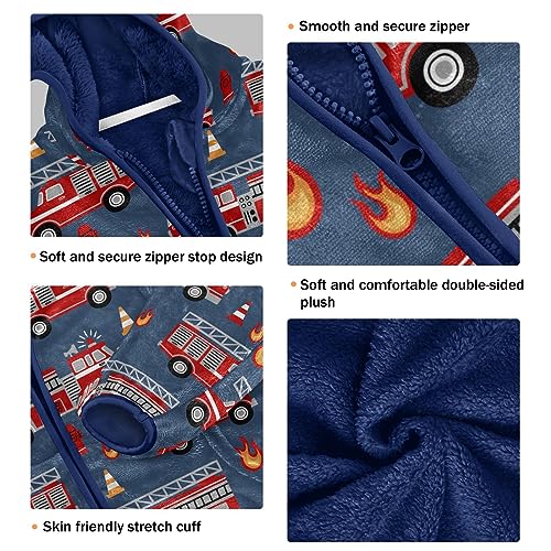 Image of Aflyko Boys Fleece Coat Blue Zip-Up Hoodie Girls Outerwear Kids Hooded Jacket