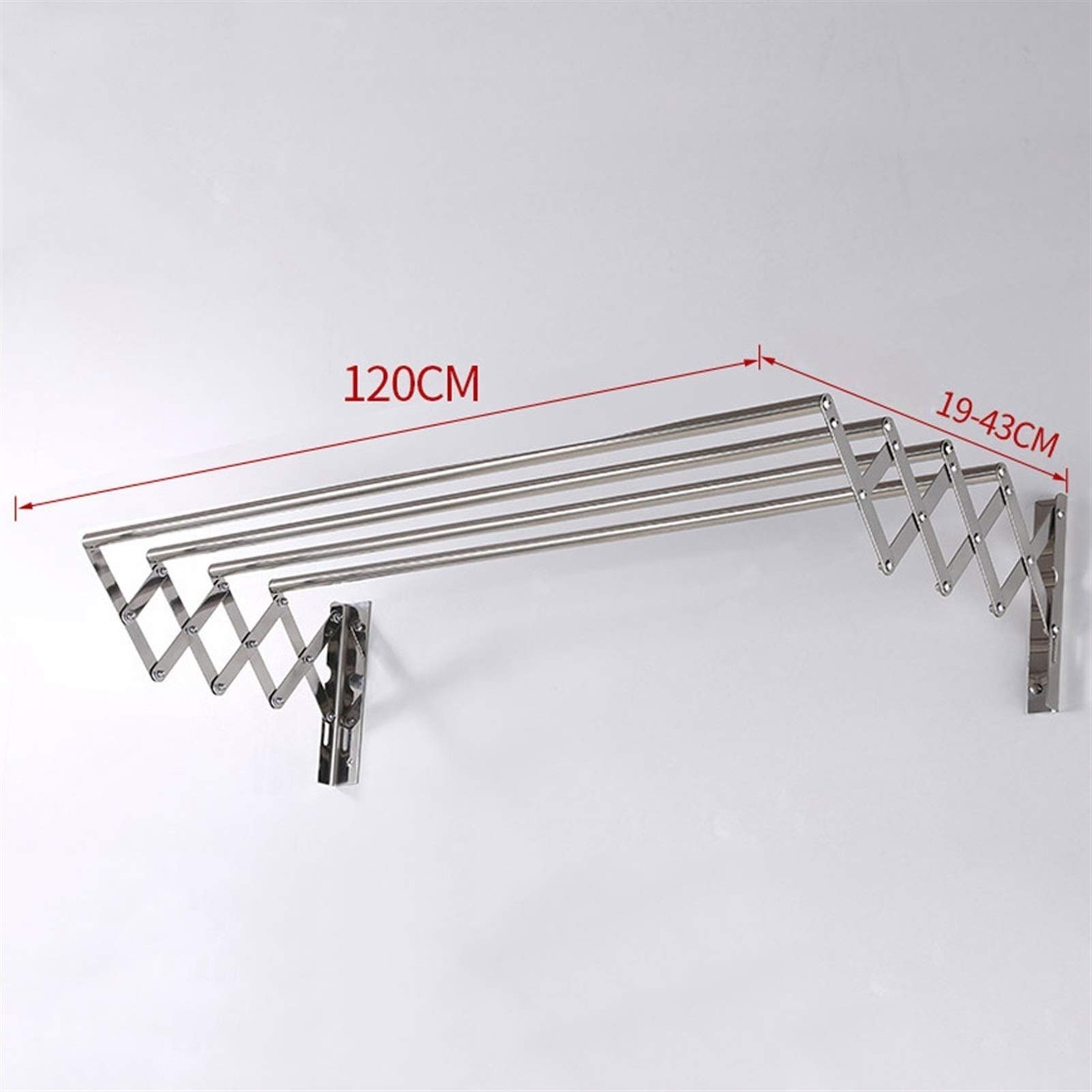 Toallero de acero inoxidable montado en la pared y estante de secado de ropa de lavandería, retráctil y plegable, para interiores y exteriores, duradero y grueso, 120 cm Chasing the Dawn