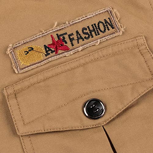 Men Faux Fur Lined Waist Drawstring Cargo Autumn and Winter Warm Jacket2