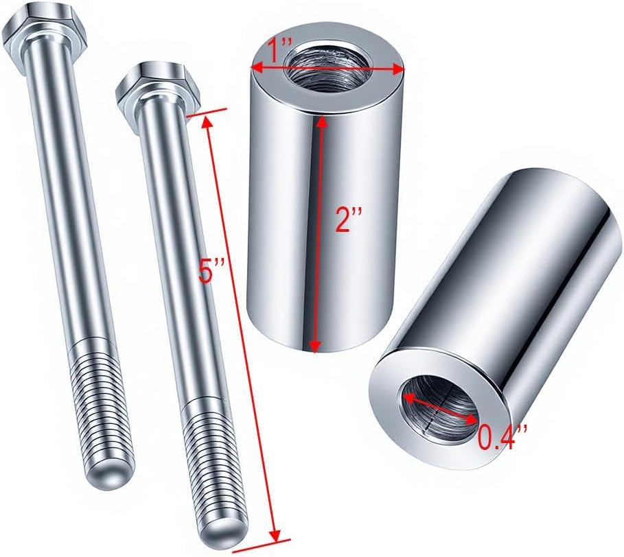 2 Pack Motorcycle Handlebar Risers Extension Kit Compatible With 1 Inch Bars, 2 Inch Rise Spacers With Bolts Nuts Washers For Cruiser Touring Street Bikes​