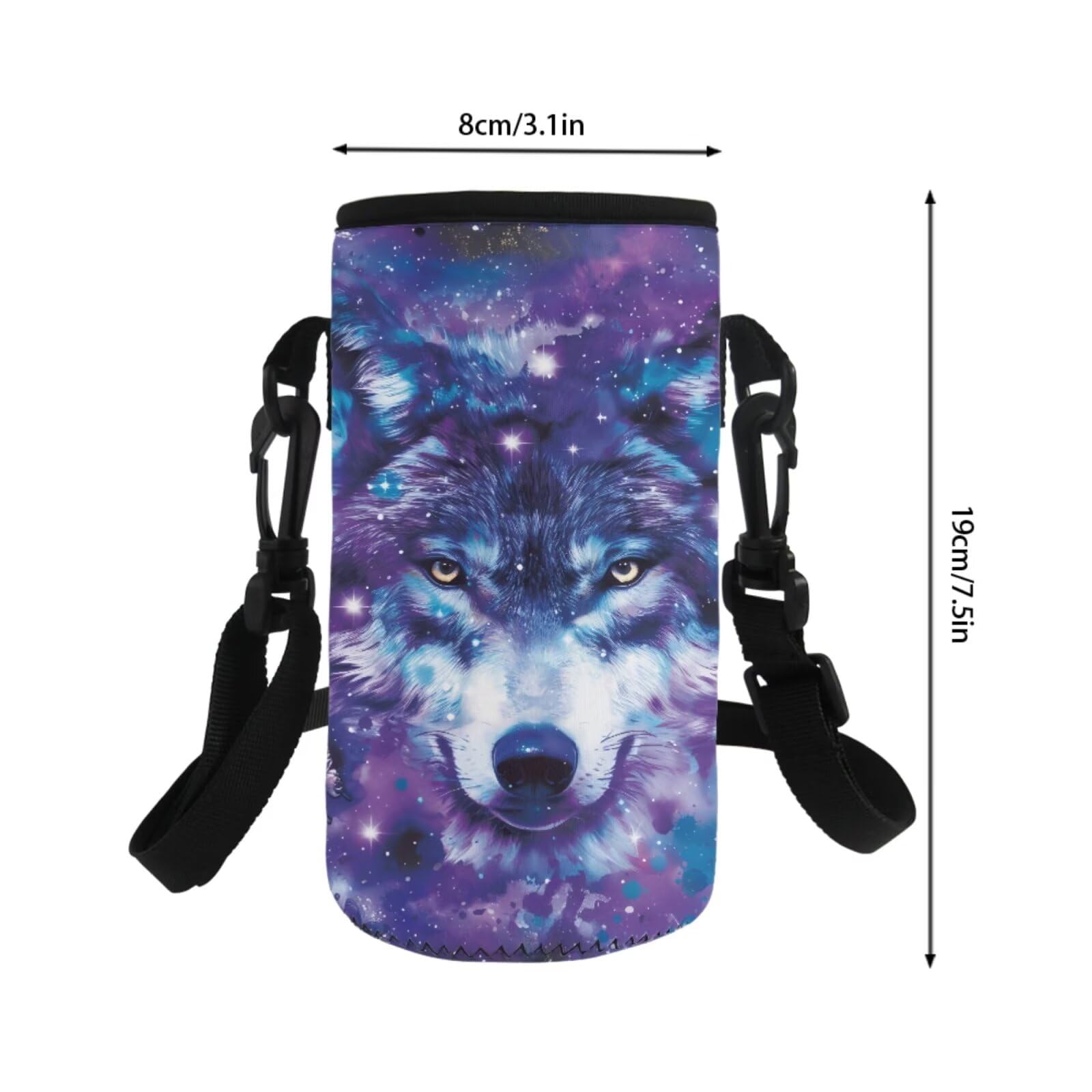 COEQINE Wolf Lunch Bags Set 2 Pieces Girls School Bag Sets for Kids with Lunch Box and Water Bottle Strap Insalation Galaxy Wolf Blue Butterfly Lunchbox Backpack Waterproof with Handle Portable Cool - Image 3