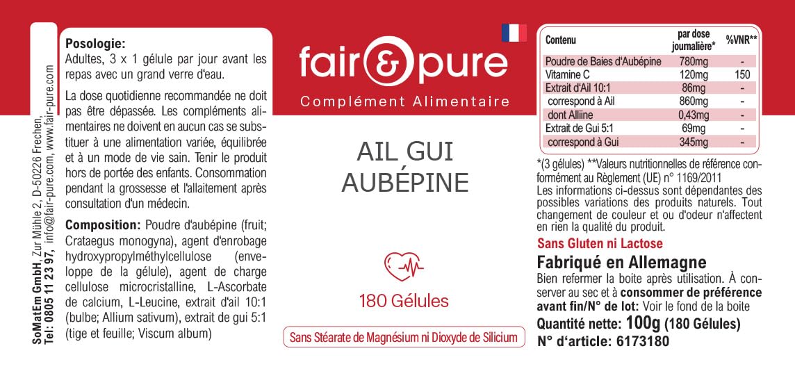 Fair & Pure® - Estratto di Aglio con Vischio e Biancospino - Vegan - 180 Capsule