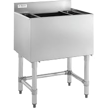 Kratos Commercial Underbar Ice Bin with Bottle Holders -Stainless Steel, 18"x36" 32L-006