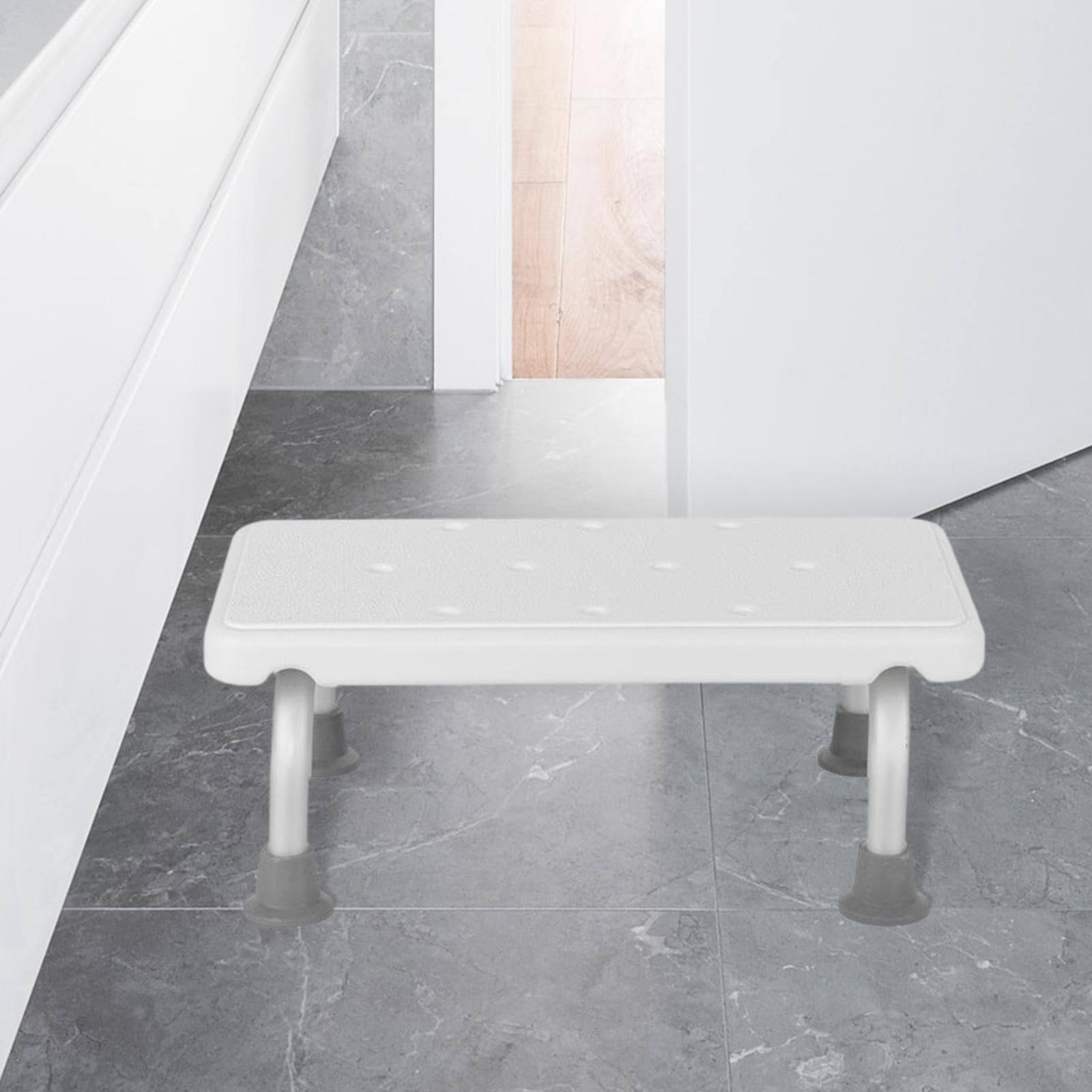 Duschhocker Aluminium Badezimmerhocker Rutschfester Badhocker Duschstuhl mit Ergonomischer Sitzfläche Und Anti-rutsch-füßen für Senioren Damen