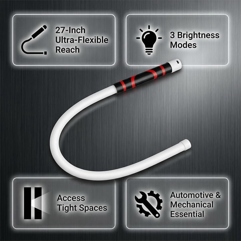 2 Stück Flexible LED-Leuchtstäbe, LED-Taschenlampenstäbe, Biegsame LED-Arbeitsleuchten mit Hoher Lumenleistung und 3 Helligkeitsstufen