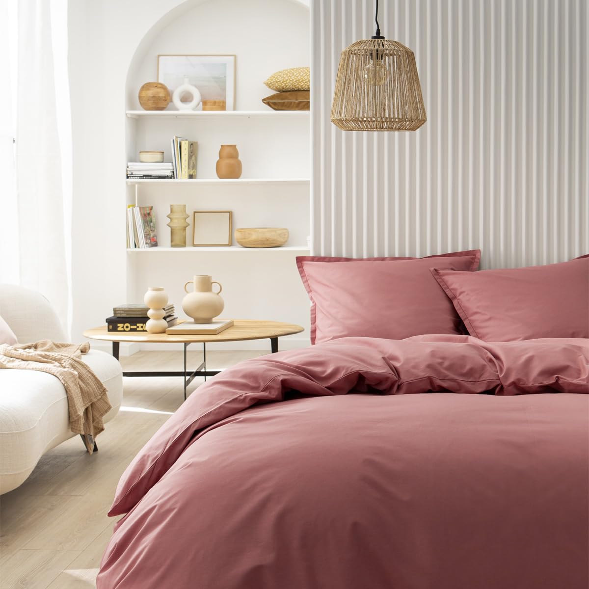Essix Cotton Duvet Cover, Very Soft, Indian Pink, 140 x 200 cm