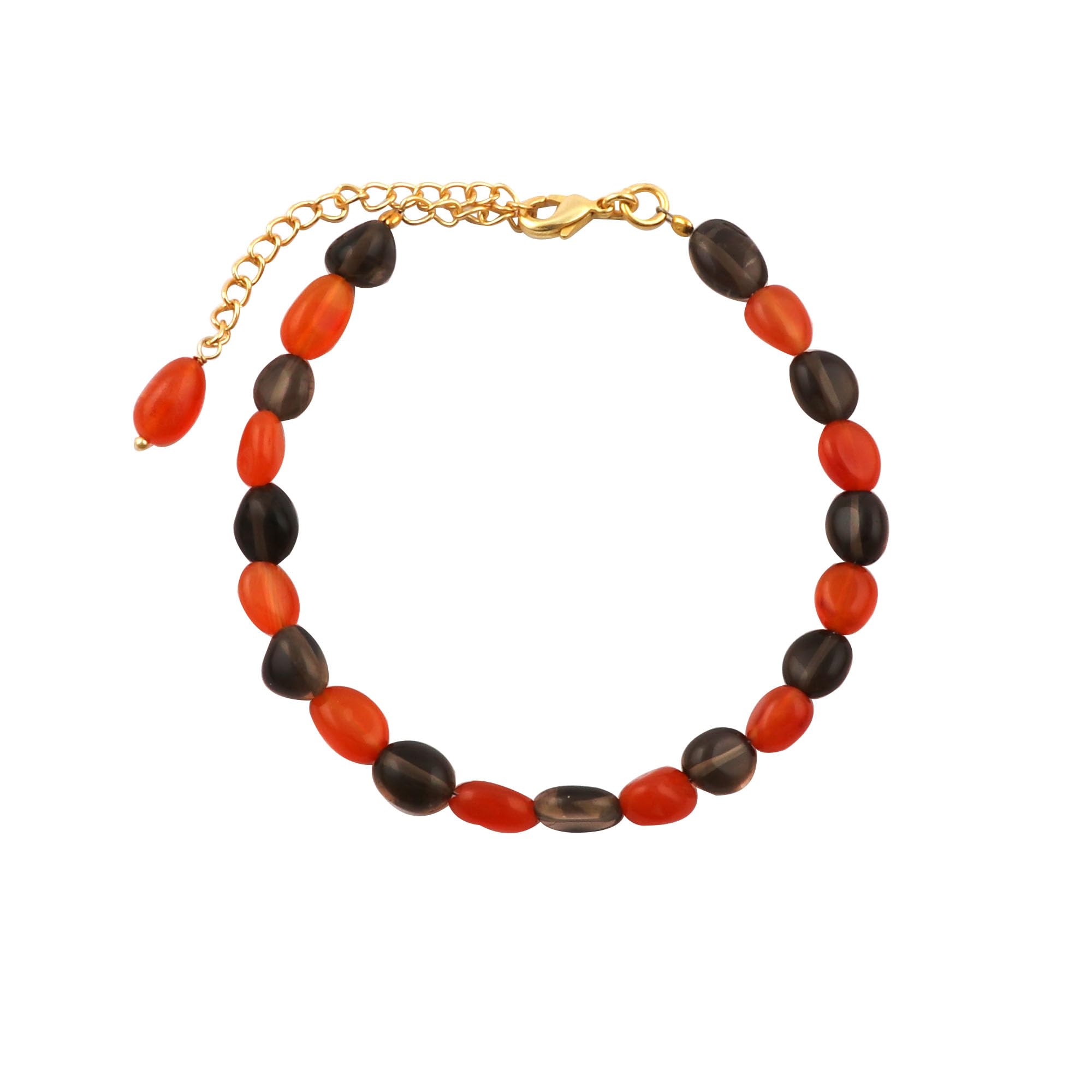El Joyero Gift For Her Jewelry | Gold Plated Tumble Shape Wholesale Bracelet | Natural Adjustable Smooth Handmade Bracelets | Carnelian & Smoky Quartz Beaded Jewelry | 1802 23F (B09W5JTBFH) Amazon Price History, Amazon Price Tracker