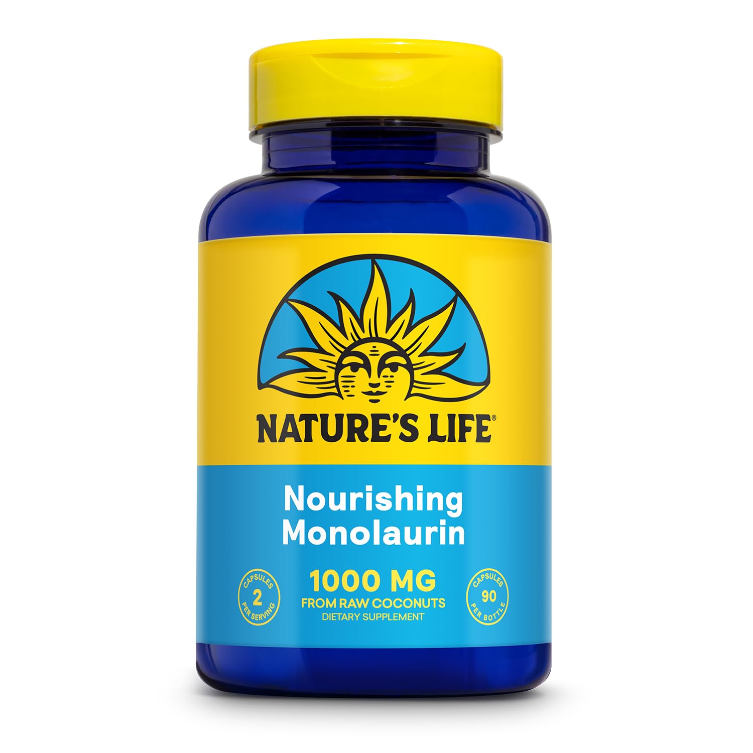 Nature's Life, Nourishing Monolaurin, 1,000 mg, 90 Capsules (500 mg per Capsule)