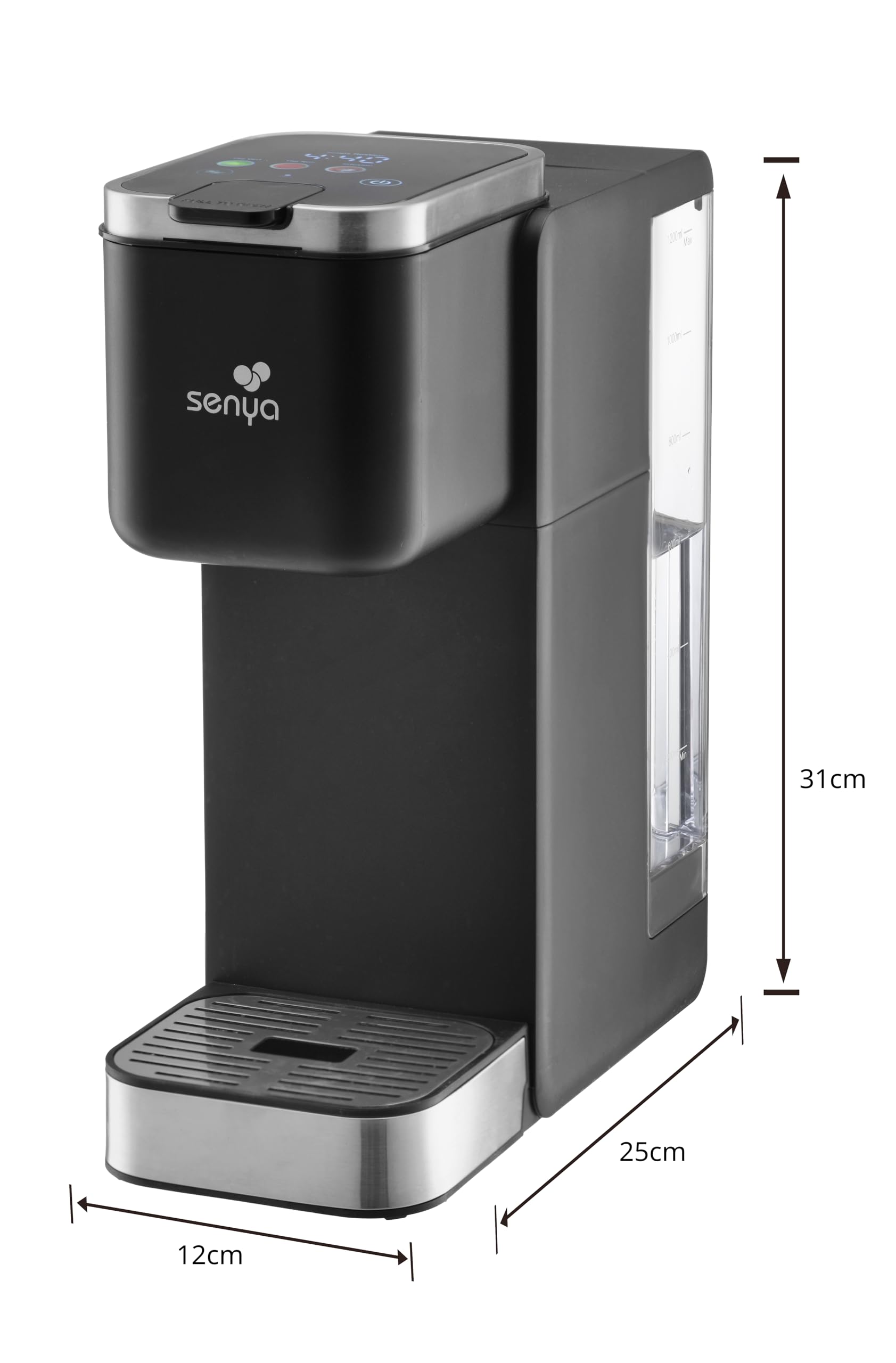 SENYA Machine à thé Tea Time Pro 1,2 L 1000W Écran tactile Détartrage automatique