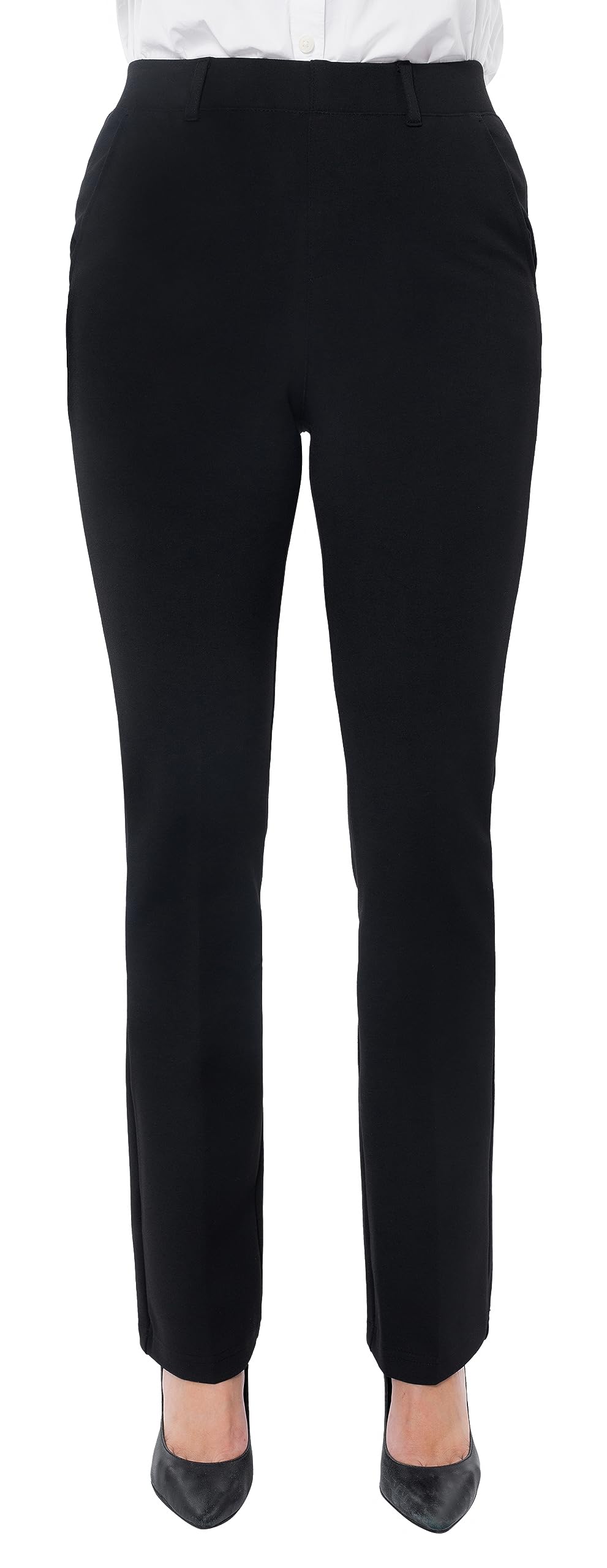 Marycrafts Women's Pull On Stretch Yoga Straight Dress Work Pants 29" /31"/33"